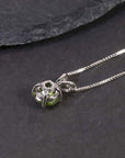 back side of peridot necklace round shape - irosk australia
