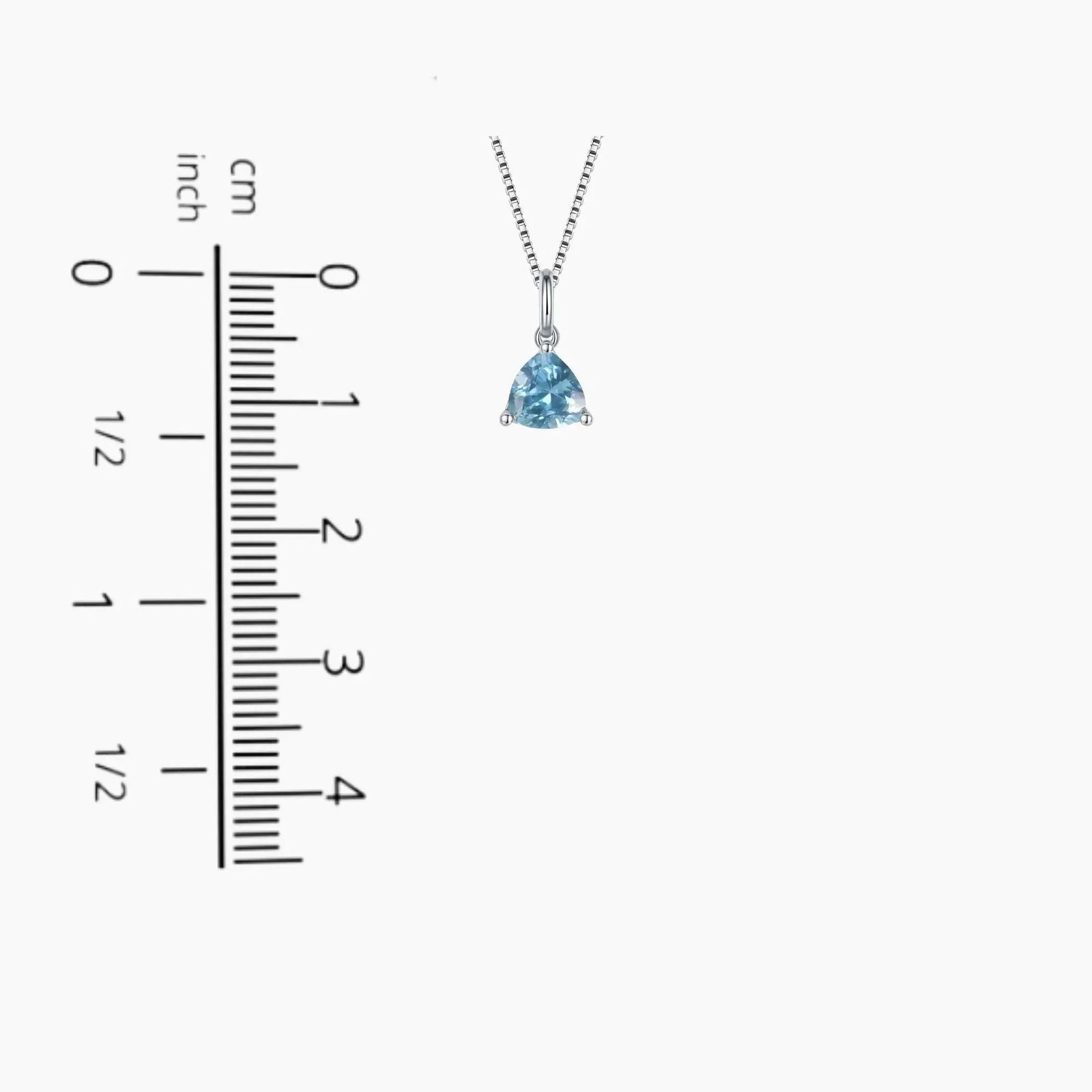 Illustration showing the pendant’s height and width for easy size reference.