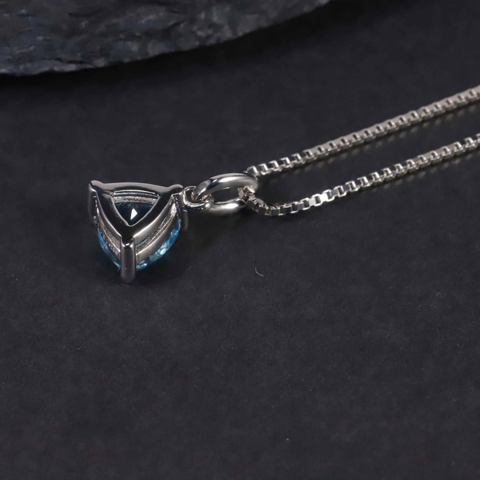 Irosk Trillion Cut pendant in Sterling Silver -  Aquamarine - Irosk Australia