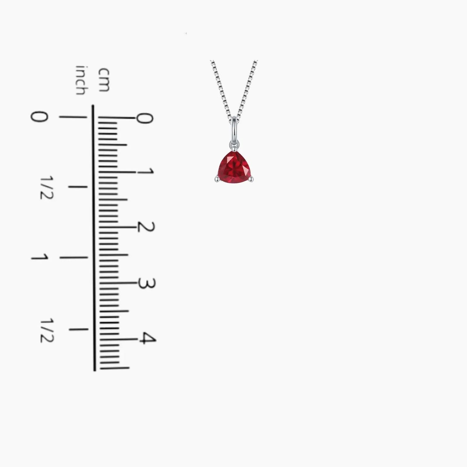 Irosk Trillion Cut pendant in Sterling Silver -  Ruby - Irosk Australia