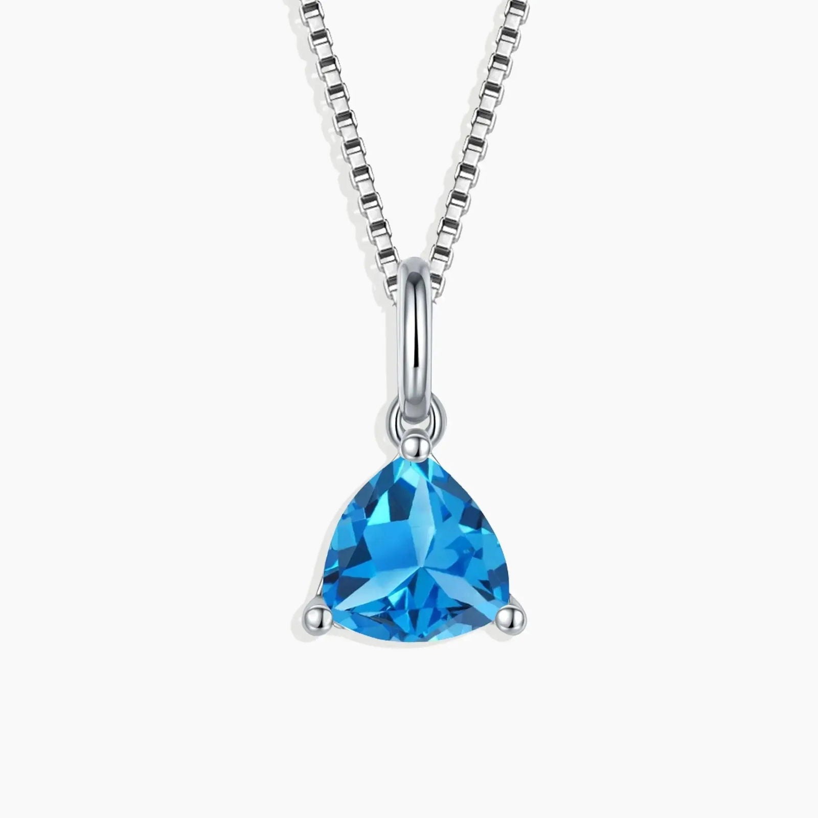 Irosk Trillion Shape Pendant in Sterling Silver -  Swiss Blue Topaz - Irosk Australia