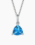 Irosk Trillion Shape Pendant in Sterling Silver -  Swiss Blue Topaz - Irosk Australia