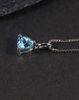 Irosk Trillion Shape Pendant in Sterling Silver -  Swiss Blue Topaz - Irosk Australia