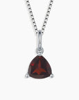 Irosk Trillion cut Necklace in Sterling Silver -  Garnet - Irosk Australia