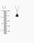 Irosk Trillion cut Necklace in Sterling Silver -  Garnet - Irosk Australia