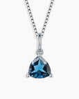 Irosk Trillion cut Necklace in Sterling Silver -  London Blue Topaz - Irosk Australia