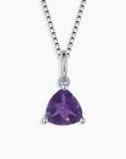 Irosk Trillion cut Pendant in Sterling Silver -  Amethyst - Irosk Australia