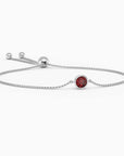 Irosk bezel Set Round Garnet Bracelet - Irosk Australia
