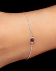 Irosk bezel Set Round Garnet Bracelet - Irosk Australia