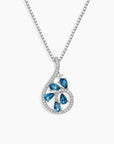 London Blue Topaz Dewdrop Necklace in Sterling Silver - Irosk Australia