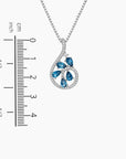 London Blue Topaz Dewdrop Necklace in Sterling Silver - Irosk Australia
