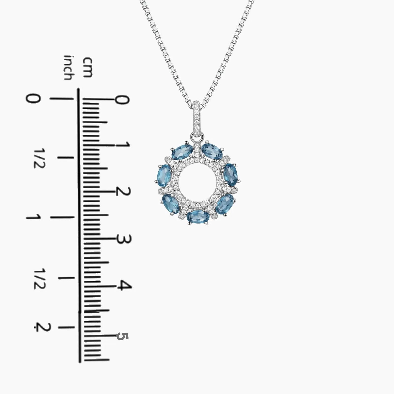 London Blue Topaz Galaxy Pendant Necklace in Sterling Silver - Irosk Australia