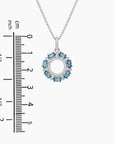 London Blue Topaz Galaxy Pendant Necklace in Sterling Silver - Irosk Australia