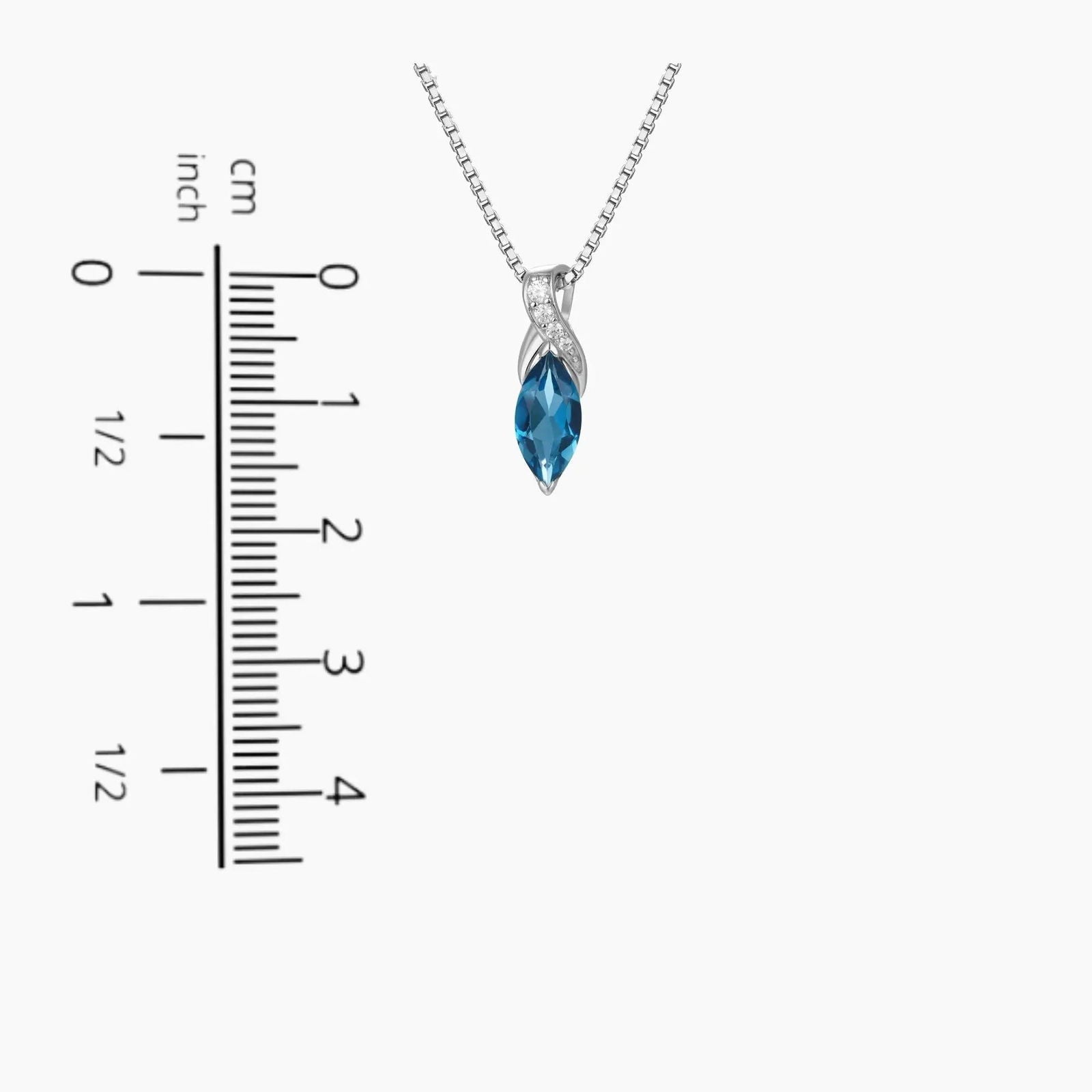 London Blue Topaz Infinity Pendant Necklace in Sterling Silver - Irosk Australia ® - Irosk Australia