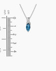 London Blue Topaz Infinity Pendant Necklace in Sterling Silver - Irosk Australia ® - Irosk Australia
