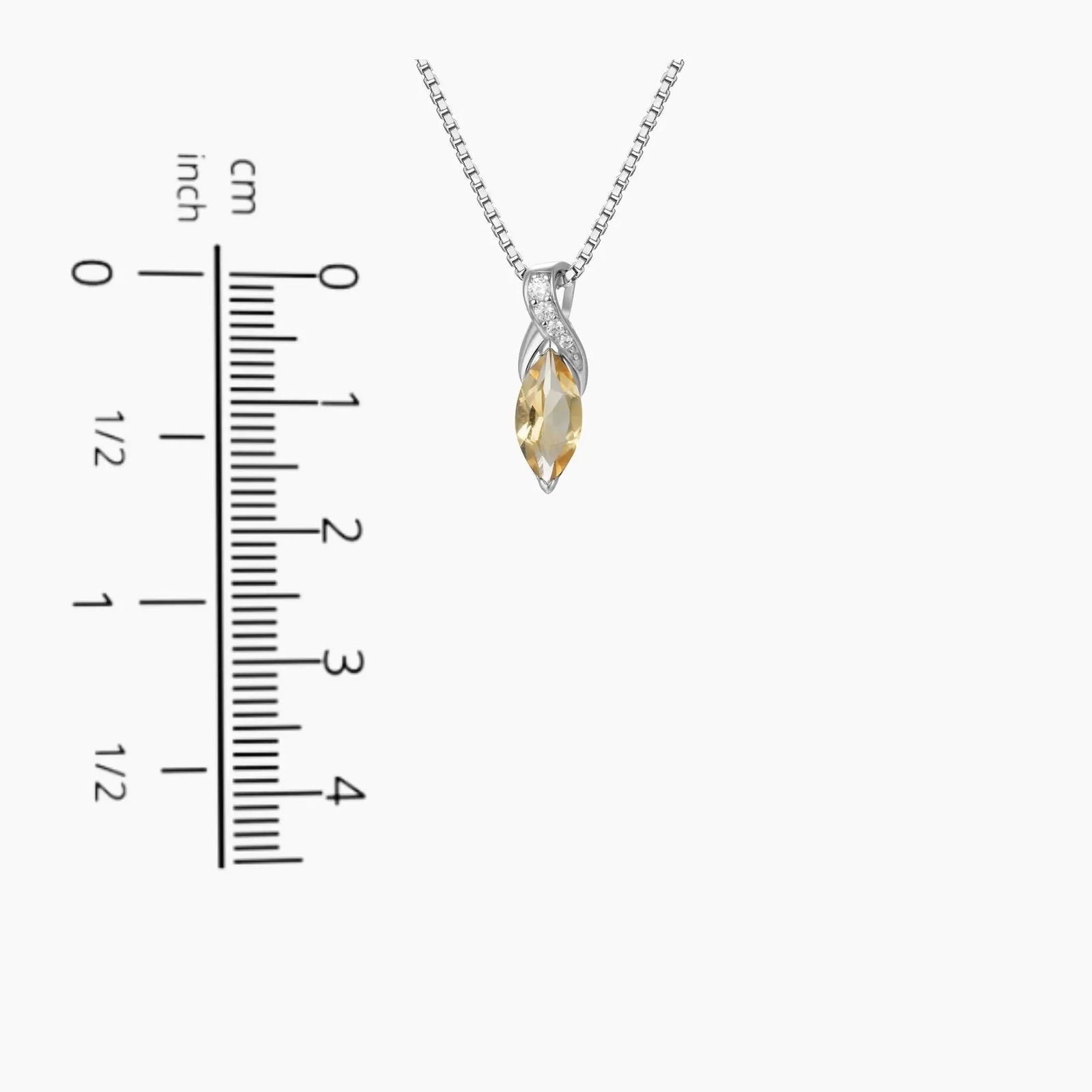 Marquise Cut Citrine Crystal Necklace in Silver | Irosk Australia ® - Irosk Australia