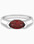 Marquise Cut Garnet Semi Bezel Set Ring - Irosk Australia