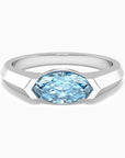 Marquise Cut Topaz Semi Bezel Set RIng - Irosk Australia