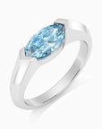 Marquise Cut Topaz Semi Bezel Set RIng - Irosk Australia