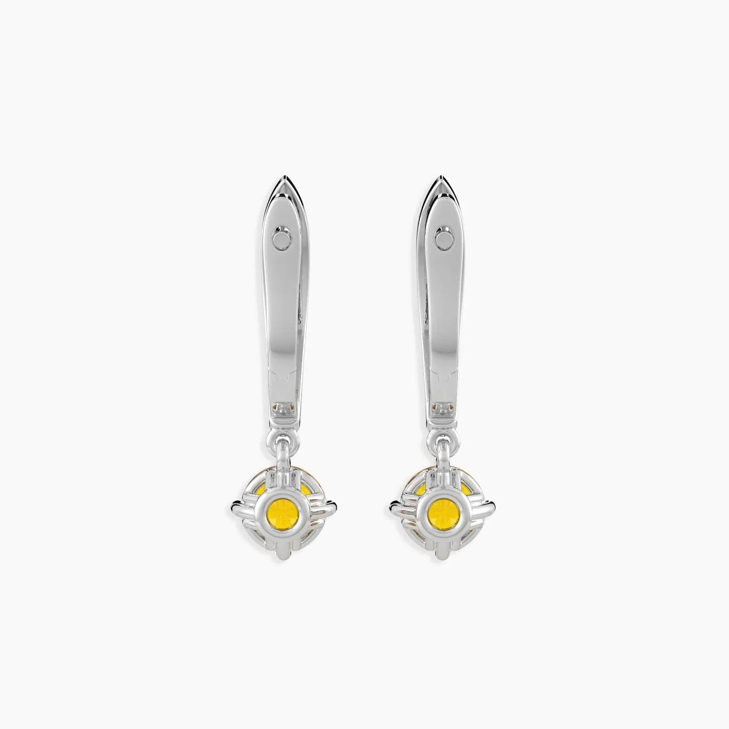 back side of citrine drop earrings