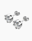 Alternate view of the Moissanite Round-Cut Stud Earrings, showing the secure post and butterfly clasp.