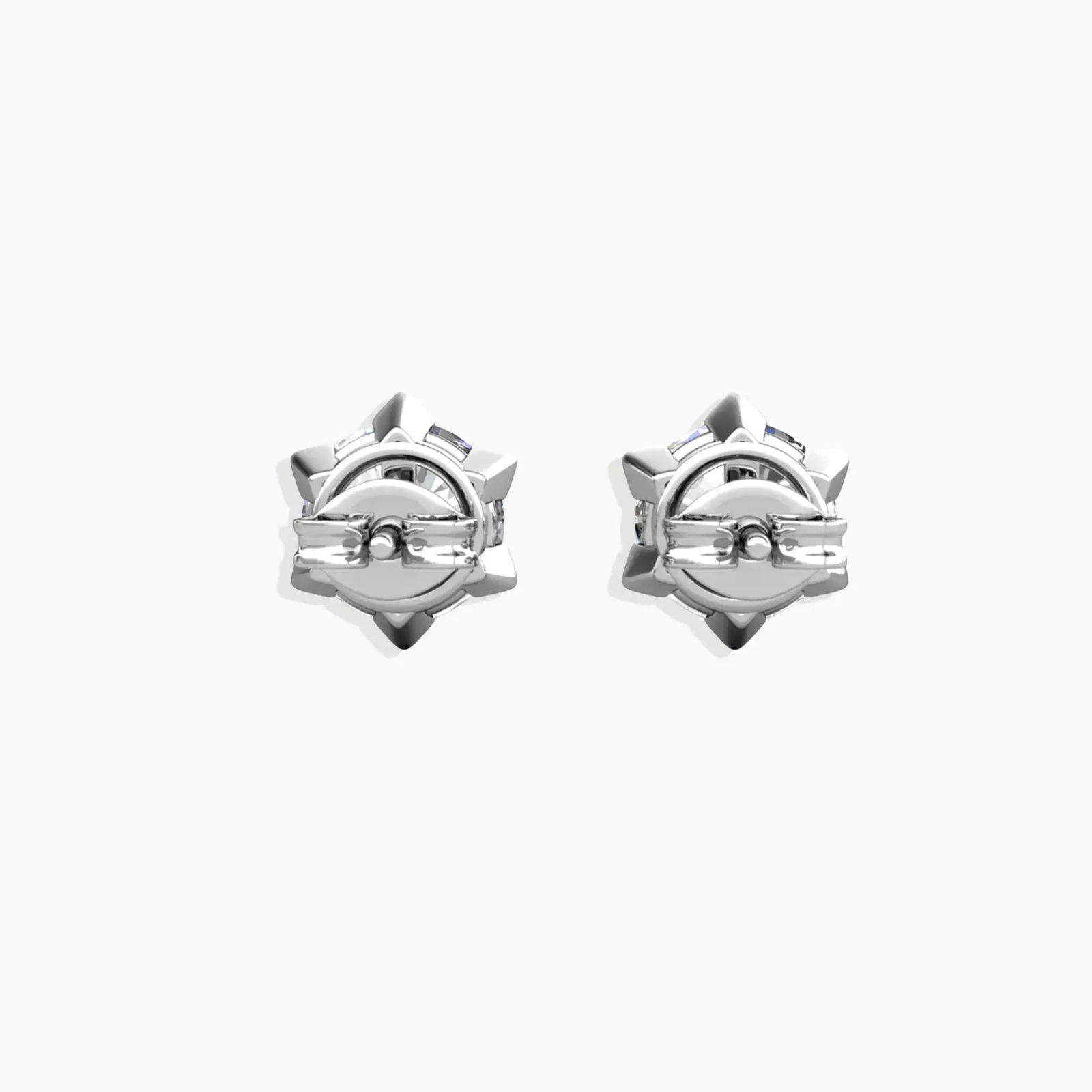 Back view of moissanite earrings