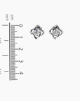 Size chart displaying the height and width (1.2 cm each) of the Moissanite bond Stud Earrings.