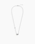 Size chart displaying the Heart-Shaped Moissanite Pendant’s dimensions, including pendant height and chain length.