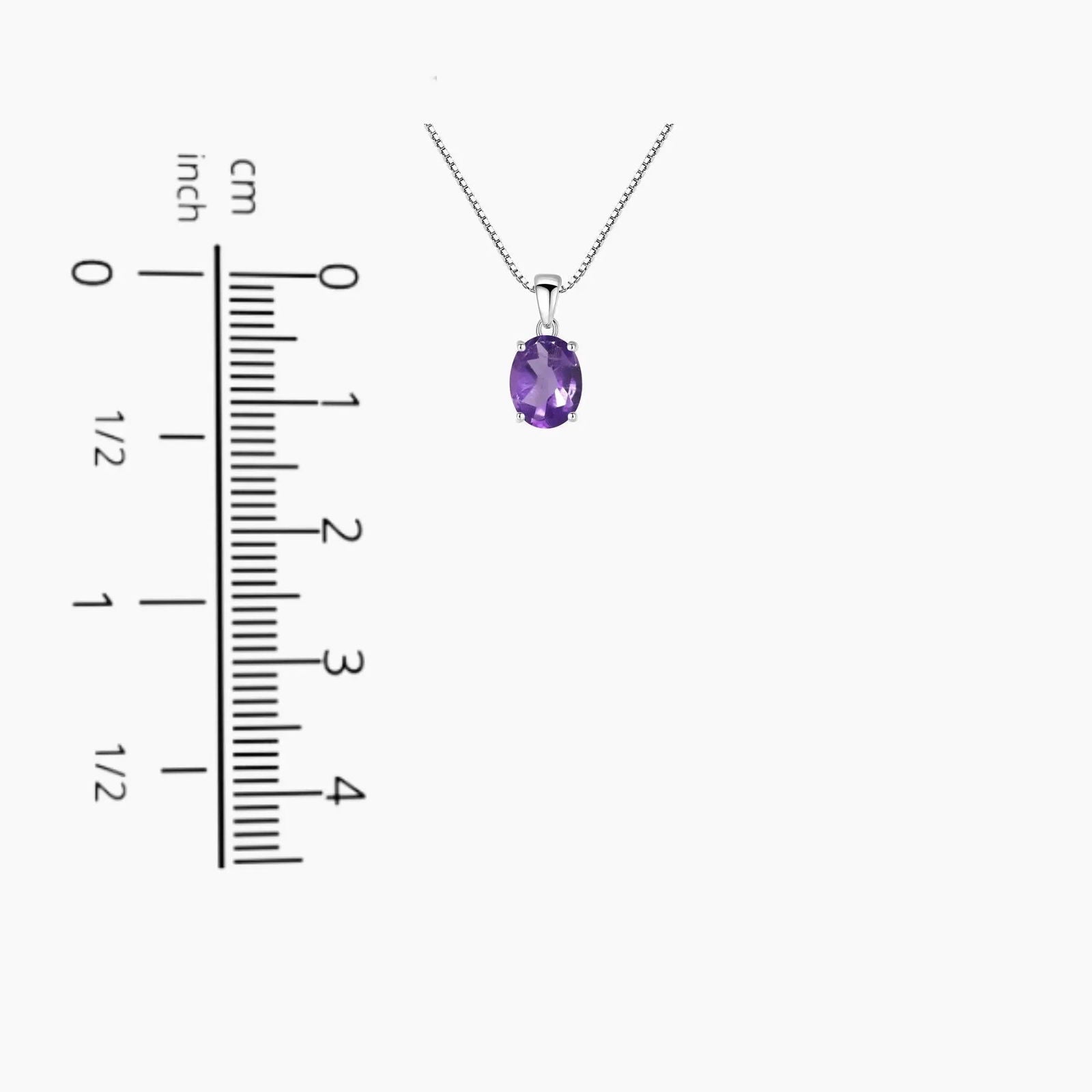 Oval Amethyst Pendant Necklace in Sterling Silver - Irosk Australia ® - Irosk Australia
