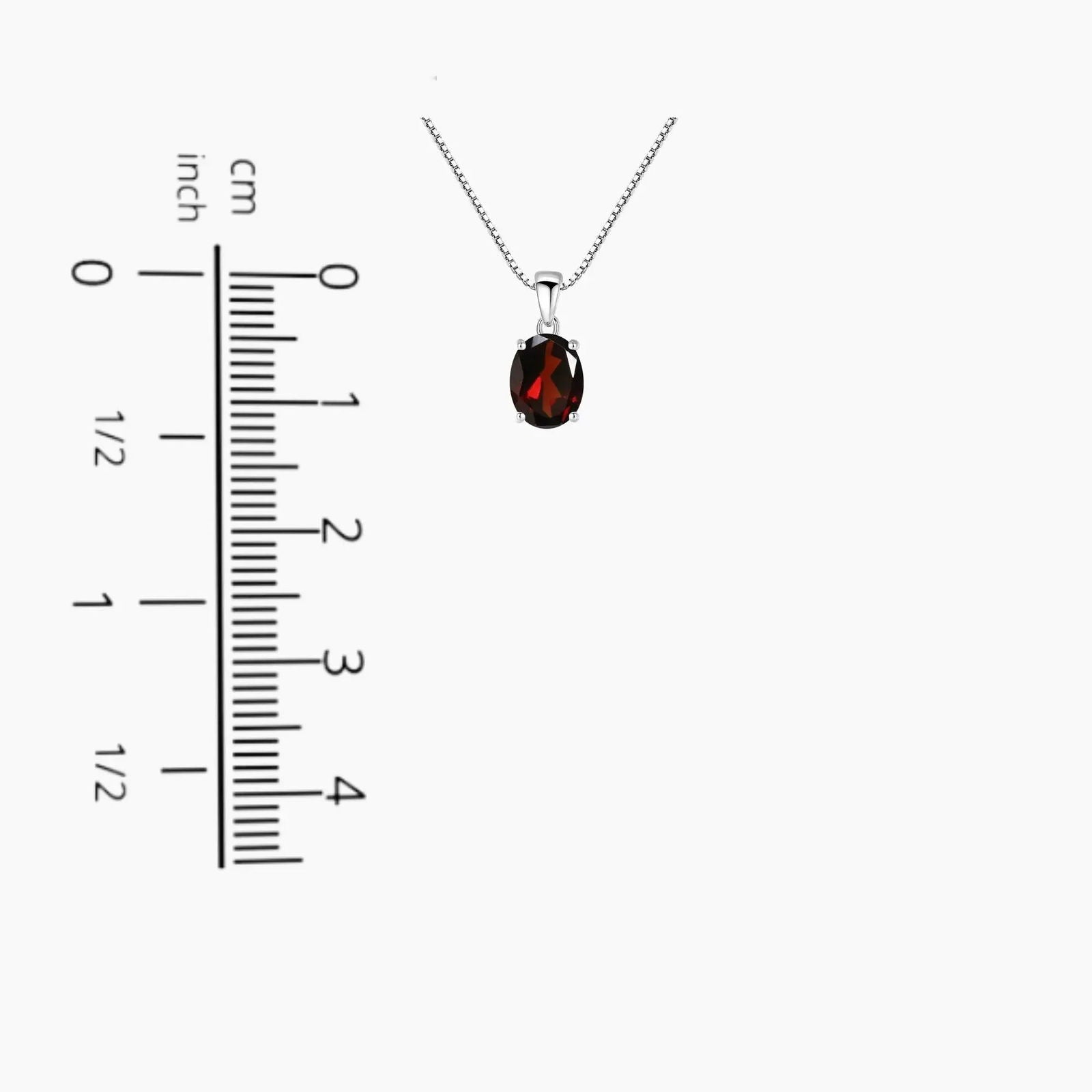 Oval Garnet Pendant Necklace in Sterling Silver - Irosk Australia ® - Irosk Australia