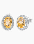 Oval Regal Citrine Earrings in Sterling Silver – November Birthstone