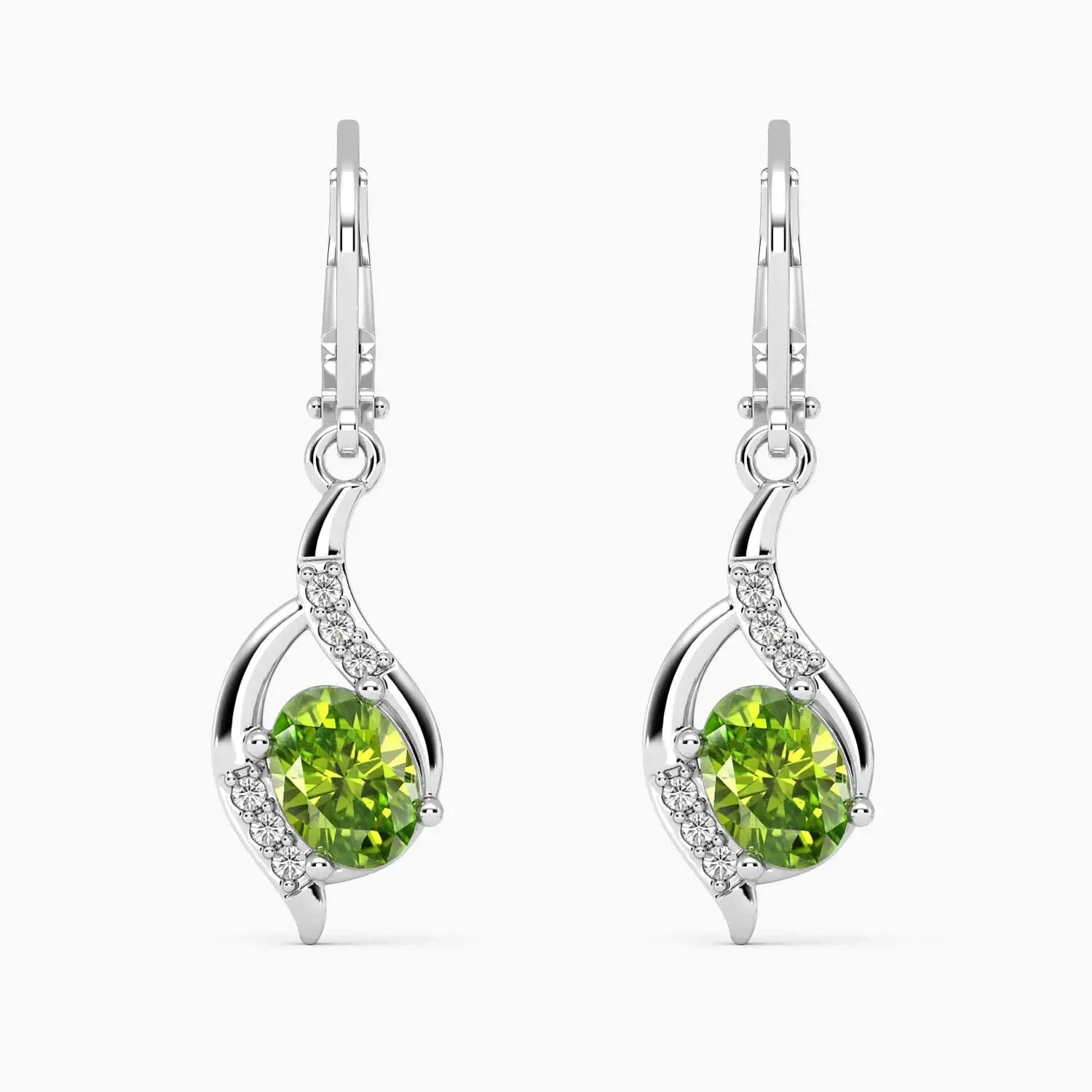 front view of august birthstone earrings 