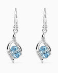 Oval Shape Topaz Dangling Leverback Earrings in 925 Sterling Silver - Irosk Australia ® - Irosk Australia