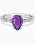 Pear Shape Amethyst Ring in Silver - Irosk Australia ® - Irosk Australia