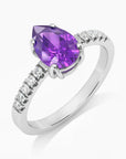Pear Shape Amethyst Ring in Silver - Irosk Australia ® - Irosk Australia