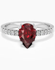 Pear Shaped Garnet Ring  in Silver - Irosk Australia ® - Irosk Australia