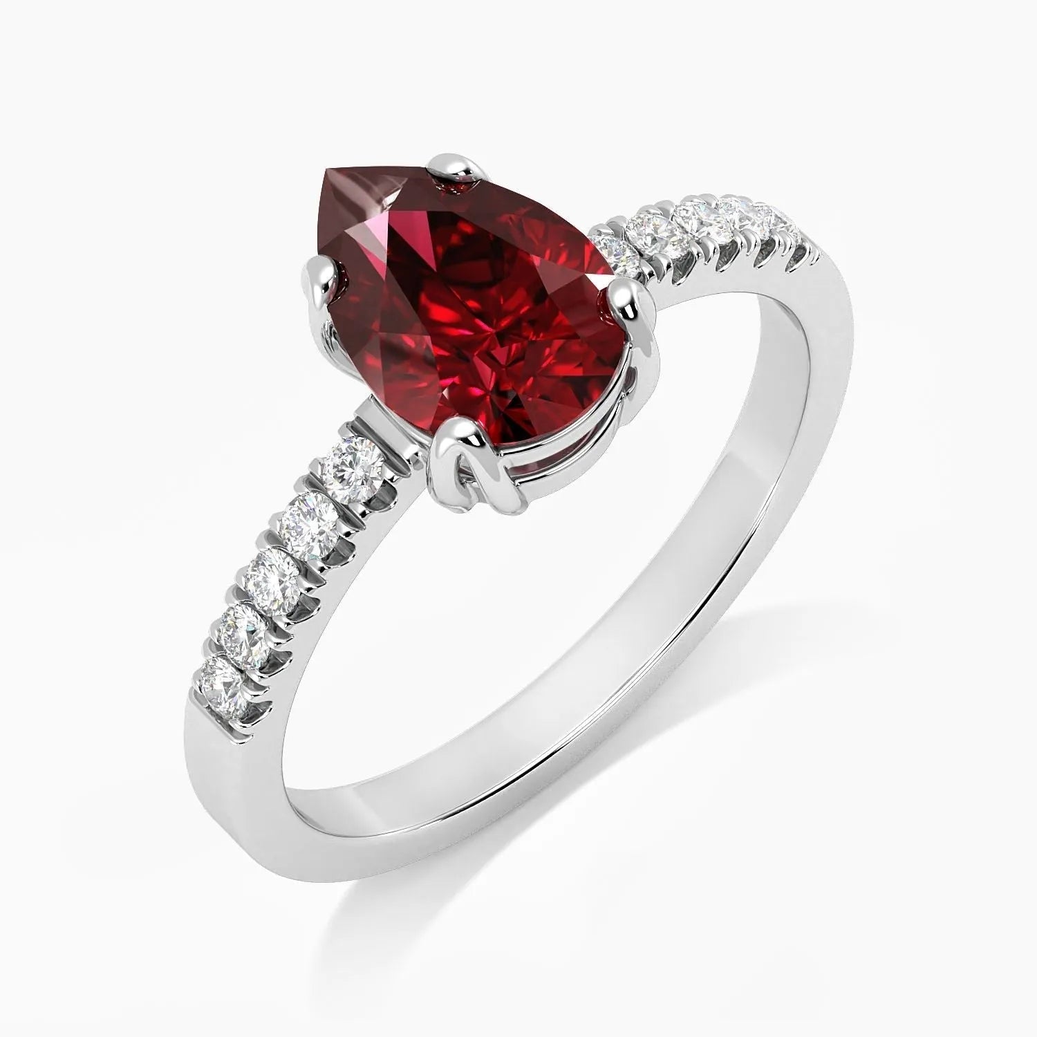 Pear Shaped Garnet Ring  in Silver - Irosk Australia ® - Irosk Australia