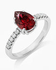Pear Shaped Garnet Ring  in Silver - Irosk Australia ® - Irosk Australia