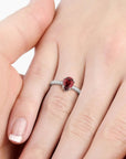 Pear Shaped Garnet Ring  in Silver - Irosk Australia ® - Irosk Australia