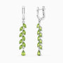 Green Peridot Drop Earrings in Sterling Silver - Marquise and Pear Cut Gemstones
