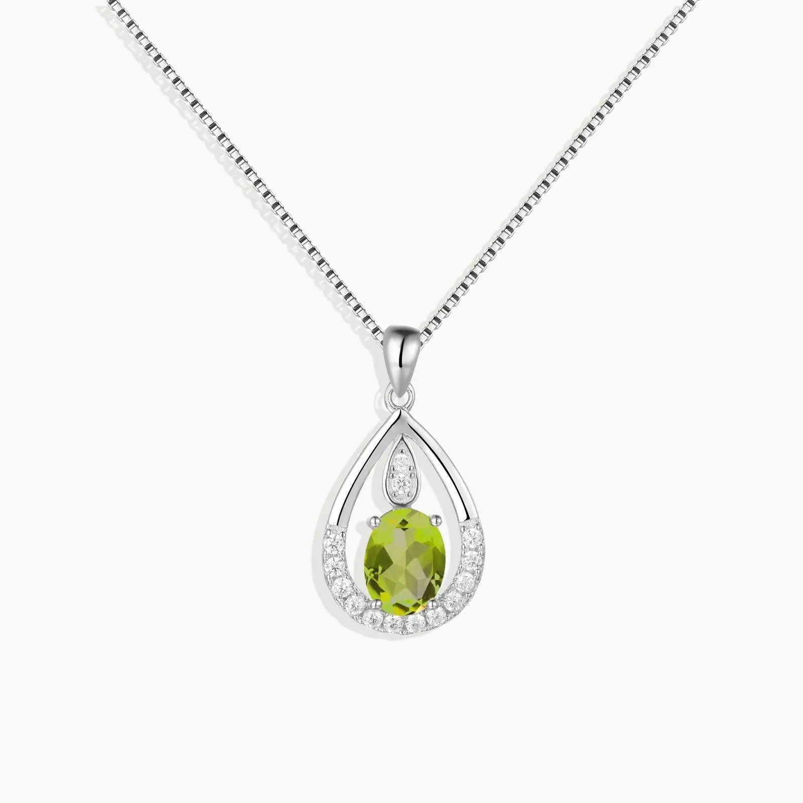 Peridot Necklace Drop Shape in Sterling Silver - Irosk Australia