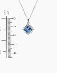 Alexandrite square pendant shown beside ruler – 2.1 cm height and width