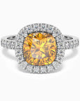 Citrine Statement Ring with Cushion Cut Gemstone in Sterling Silver