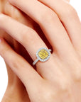 citrine statement ring on hand