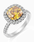 side view of citrine statement ring