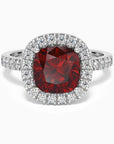 Radiant Majesty: Sterling Silver Garnet Halo Statement Ring - Irosk Australia