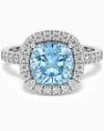 Radiant Majesty: Sterling Silver Topaz Halo Statement Ring - Irosk Australia