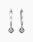 Back Side view of Alexandrite drop earrings showing secure closure and gemstone movement