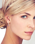 Round Amethyst Drop Hoop Earrings in Silver - Irosk Australia ® - Irosk Australia