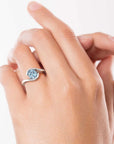 Round Cut Bezel Set Topaz Promise Ring - Irosk Australia
